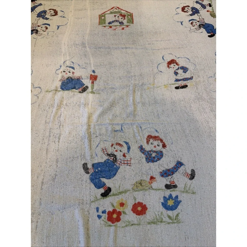 Vintage Raggedy Ann‎ and Andy Chenille Bedspread - Twin Size